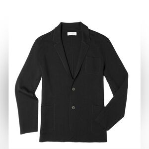 Everlane Black Luxe Wool Sweater Knit Blazer Size Medium